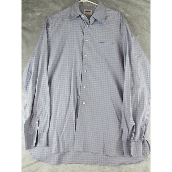 Lorenzini Shirt Mens 17 XL Plaid Button Down Made in Italy Dress Classic - Picture 3 of 11